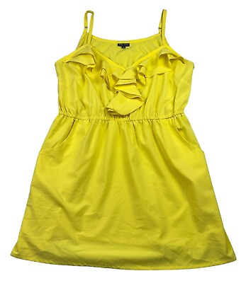#ad CITY CHIC Plus Size Yellow Sundress Dress 2 Pockets Ruffle Neckline M 18 AU $19.95