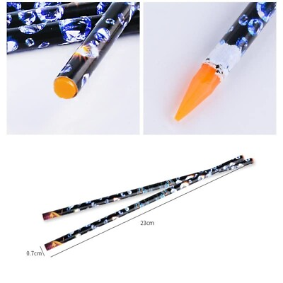 #ad #ad Nail Dotting Wax Pen Self Adhesive Resin Rhinestone Picker Pencil DIY Decoration $7.90