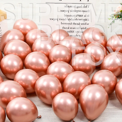 50 Rose Gold Metallic Balloons Chrome Shiny Latex 12quot; Thicken Wedding Party Baby $10.99