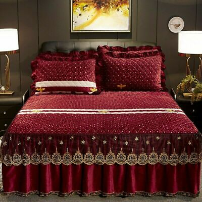 #ad Soft Plush Thicken Bed Skirt Bed Cover Skirt Bedspread Not Including Pillowcase $266.31