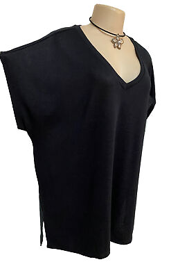 #ad Womens plus top size XL Spring black work party tunic cruise soft shirt gorgeous $15.50