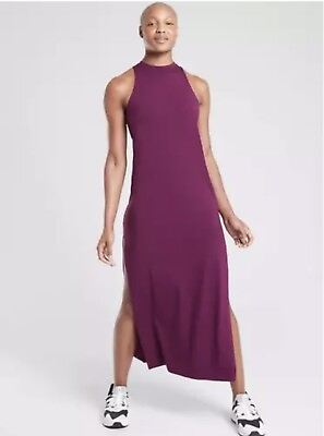 #ad ATHLETA Destination Maxi Dress Large PETITE Velvet Plum SOFT Long Summer Dress $55.99