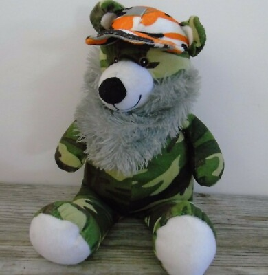 Camouflage Bear Bearded Plush Toy 13 inch NEN National Entertainment Network $7.27