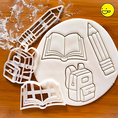 #ad Set of 3 Back to School cookie cutters Backpack Book Pencil DIY kids party $30.80