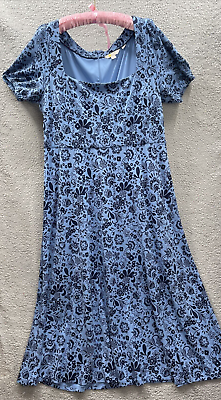 #ad Boden Womens Maxi Dress 16 18R Navy Blue Floral Short Sleeve Country Cottage $65.99