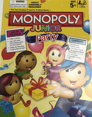 Monopoly Junior Party 2011 Edition Fast Dealing Party Themed Board Game $7.20