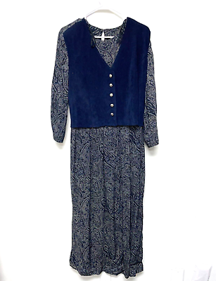 Vintage 80#x27;s 90#x27;s Kathie Lee Womens Gray Dress Rayon Blend Size L $19.99