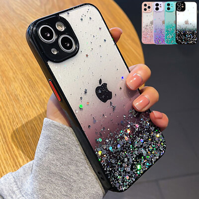 Cute Bling Clear Phone Case Cover for iPhone 15 14 13 Pro Max 12 11 XR 7 8 Plus $7.95
