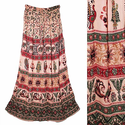 #ad Plus Size 3X To 6X Indian Skirt Long Women Ethnic Broomstick Hippie Retro P84 $42.36