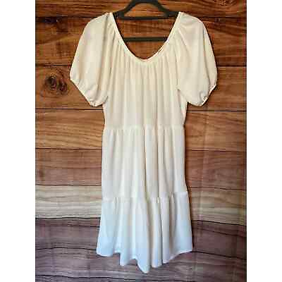 #ad Boho White Summer Dress $25.00