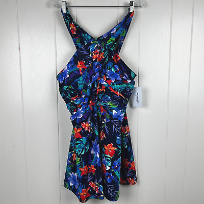 #ad Swimsuits For All Blue Floral Skirted Swimsuit Size Women#x27;s 22 Padded One Piece $22.50