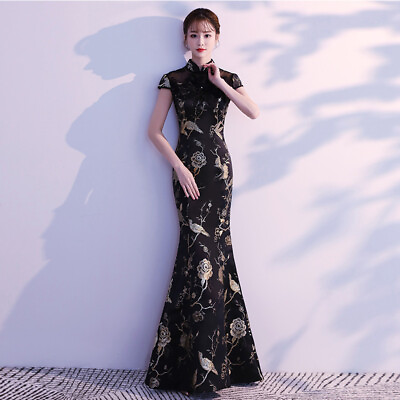 #ad Black Evening Party Dresses Womens Bodycon Formal Party Ball Gown Summer Dresses $108.09