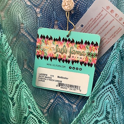 Luli Fame Miami Womens Cover Up Dress Multicolor Sea Mares Cabana V Neck Size L $100.69