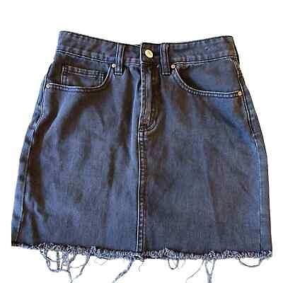 #ad Pacsun Black Denim Mini Skirt waist 25 $14.00