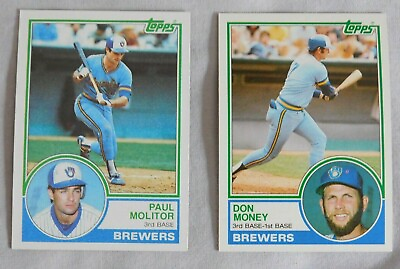 #ad 1983 Topps Milwaukee Brewers Baseball Card Pick one $1.00