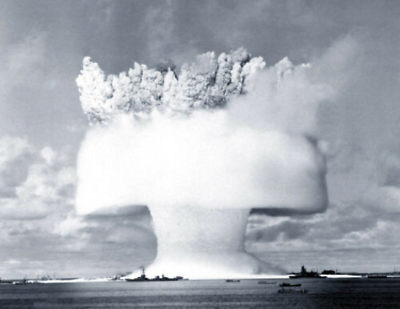 #ad 1946 Baker Day Atomic Bomb Test Bikini Atoll Old Photo 8.5quot; x 11quot; Reprint $14.84