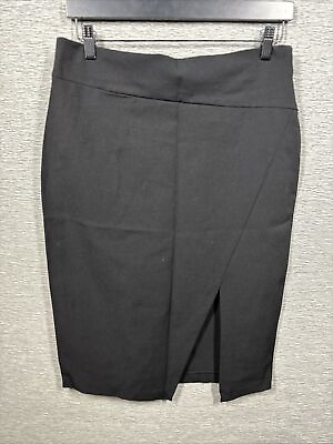 #ad Women’s Bar III Black Pencil Skirt With Front Side Slit Size Large $11.95