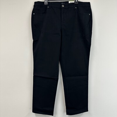 Style amp; Co Womens Straight Leg Jeans Black Pockets Rinse Denim Plus 18 New $17.70