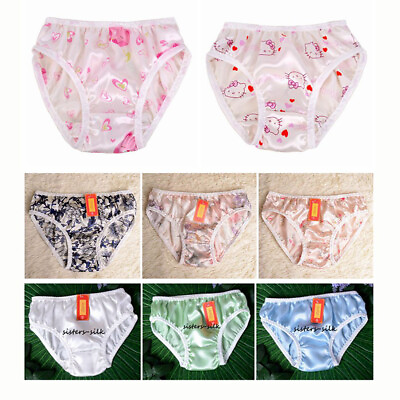 Kids 16mm 100% Pure Mulberry Silk Briefs Panties Knickers Bikinis For Girls Boys $10.88