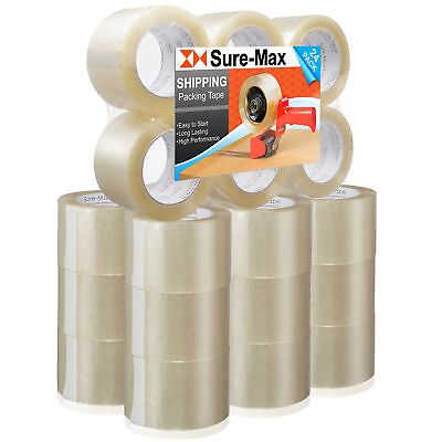 #ad 24 Rolls 3quot; Extra Wide Clear Shipping Packing Moving Tape 110 yds 330#x27; ea 2mil $59.99
