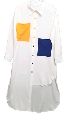 #ad #ad Women#x27;s Size M Long 3 4 Sleeve Shirt Dress Fashion Summer Loose Long Dress NEW $15.98