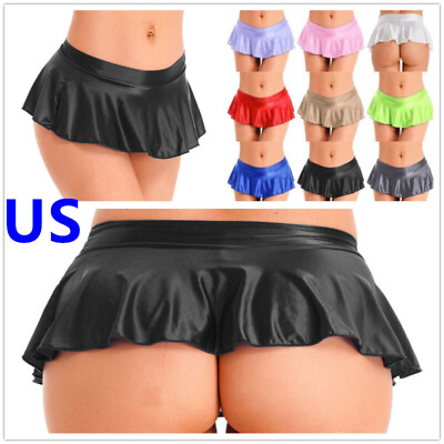 US Sexy Women#x27;s Pleated Mini Skirt Schoolgirl Micro Short Dress Cosplay Clubwear $9.10