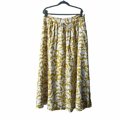 #ad Madewell Linen Blend Shirred Maxi Skirt in Tropicale Floral XL $48.00