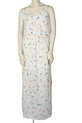 #ad SPLENDID White Floral Print Sleeveless Long Maxi Dress Size S $32.99