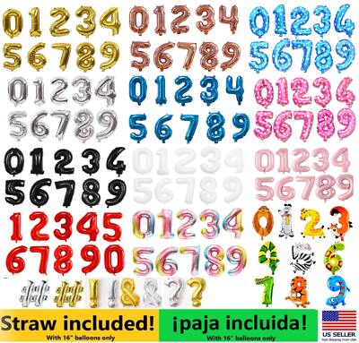 16” 40quot; Large Number Foil Balloon Mylar Celebration Party Birthday Wedding Baby $1.79