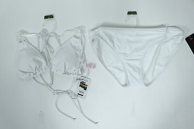 #ad No Boundaries Ladies Juniors 2 Piece White Bikini Swimwear L 11 13 $14.99