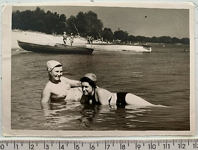#ad #ad 1950s Pretty Bikini Women Swimwear Swimsuit Couple Girls Beach Vintage Photo $5.99
