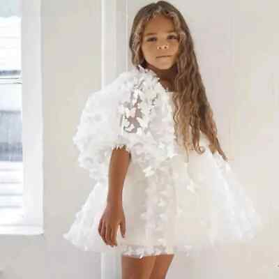 #ad #ad Baby Girl Dress Butterfly Child Tulle Dress For Vestido Pageant Party Birthday $51.49