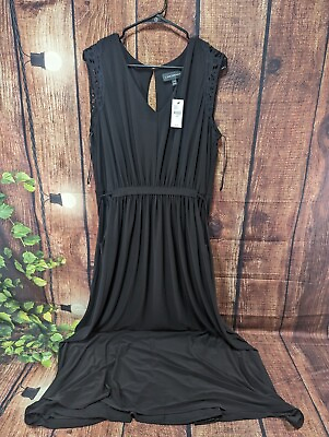 #ad #ad Lane Bryant NEW TAGS Black Maxi Dress Women size 14 16 Stretch Pockets Belt Lace $39.97