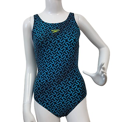 #ad Speedo Women#x27;s Blue amp; Green Polyamide Bikini One Piece Swimsuit Swimwear $87.00