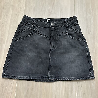 #ad Urban Outfitters BDG Denim Mini Short Skirt Women#x27;s Size XS Black Gray $11.98