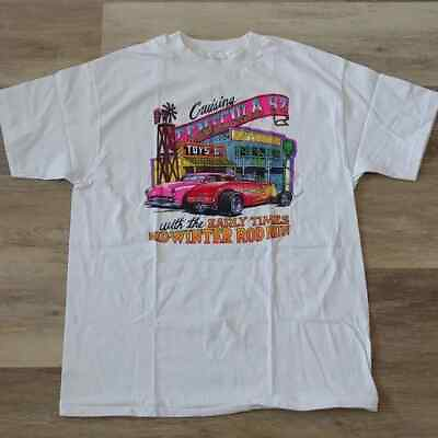 Vintage 1992 Cruising Temecula Mid Winter Rod Run Graphic T Shirt Size L $22.49