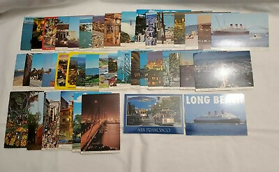 Vintage Lot Of 43 California Postcards San Francisco LA Long Beach San Diego $29.95