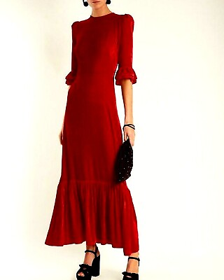 #ad #ad Women Red Velvet Dress Handmade Wedding Evening Gown Party Wear Long Dress $134.10