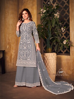 #ad Indian Diwali Party Wear Dresses For Women Ready made Salwar Kameez Palazzo Set $89.99