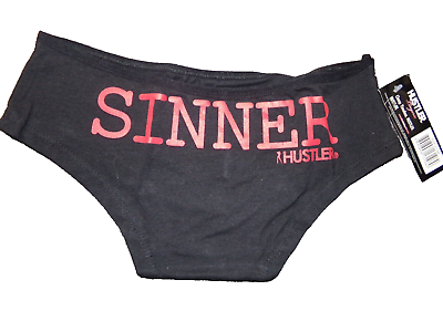 #ad Hustler womens black panties Sinner size S M $9.95