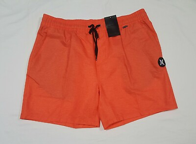 #ad Hurley Men#x27;s Heather Volley 17quot; Walk Boardshorts Crimson size Large $25.49