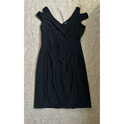 #ad #ad Lauren by Ralph Lauren Black Knee Length Cocktail Dress Size 10 $35.00