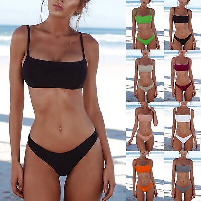 #ad #ad Women Sexy Bikini Set Push Up Padded Bra Brazilian Swimwear Swimsuit Beachwear $10.55