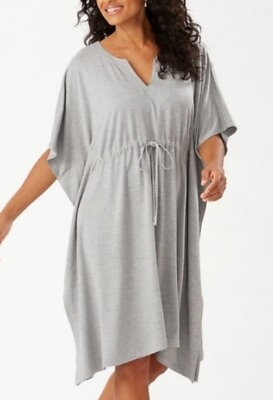 #ad *Tommy Bahama Women#x27;s L XL Gray Island Soft Sea Coast Caftan Dress New with Tags $69.98
