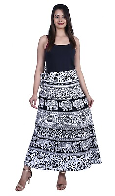 #ad Beautiful Cotton Wrap Around Beach Wear Boho Coverup Magic Long skirt White $18.72