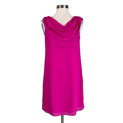 #ad Vince Camuto Women#x27;s Cocktail Dress Size 4 Pink Chiffon Sleeveless Draped Shift $59.99