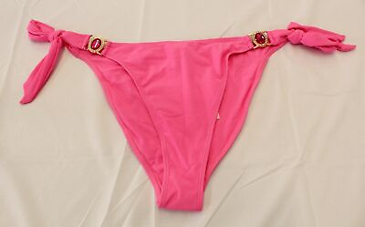 #ad Moda Minx Women#x27;s Jewel Detail High Cut Bikini Bottoms EJ1 Pink Size XL NWT $8.24