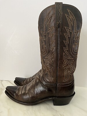 #ad lucchese 1883 womens boots Brown Leather Size 8 25315 0108 Western Cowgirl $160.00