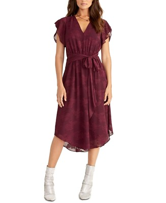 #ad Rachel Roy Women#x27;s Belted Lace Dress Aubergine Size Small $24.62
