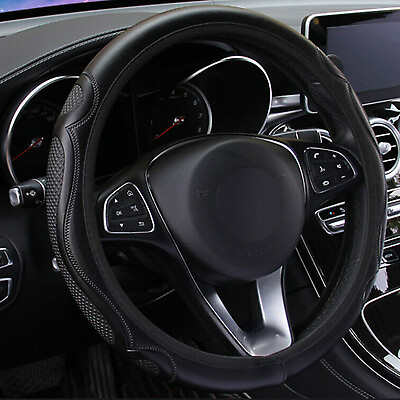 For Hyundai Kia Car 15#x27;#x27; Leather Steering Wheel Cover Breathable Anti Slip Wrap $13.99